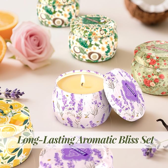 WarmEmbrace Scented Candles for Women, 8 Pack Soy Candle Set, 4.4OZ Candles for - Image 7