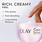 Olay Super Serum Body Cream for Dry Skin, 24hr Long Lasting Hydration, 5+ - Image 6