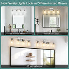 Ascher Bathroom Light Fixtures, 4-Light Vanity Light Over Mirror, Brushed - Image 6