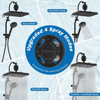 Hibbent 5-spray Dual Filtered Rainfall Shower Head Combo, High Pressure 13'' - Image 3