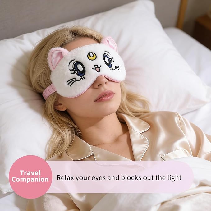 PERFECTSIGHT Sleep Eye Masks, Cute Cat Sleep Eye Cover Lightweight Adjustable - Image 2