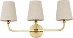 3-Light Bathroom Light Fixtures, Brushed Gold Vanity Lights by Metwet