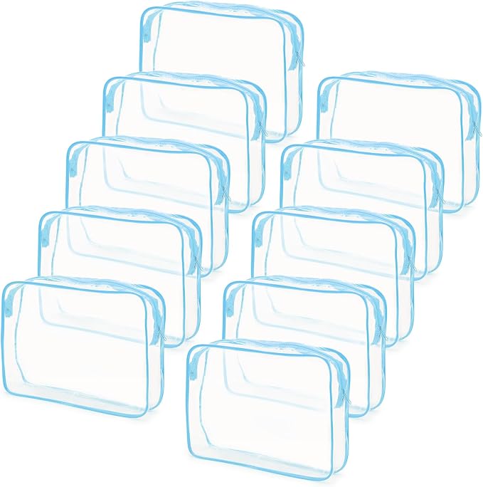 Tbestmax 10 Pack Clear Cosmetic Bags Makeup Bags Portable Waterproof TSA by Tbestmax