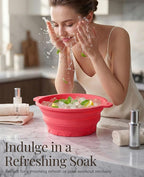 Face Ice Bath Bowl with Built-in Ice Tray, Collapsible Silicone Face Bowl - Image 5