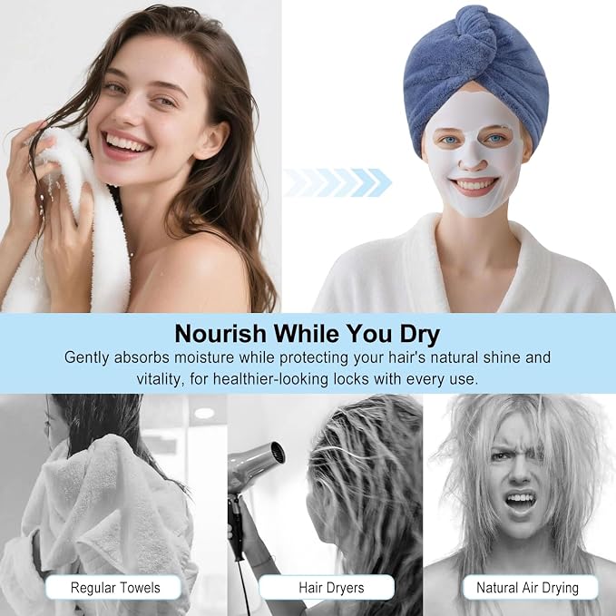 Microfiber Hair Drying Towel Wrap - Image 5