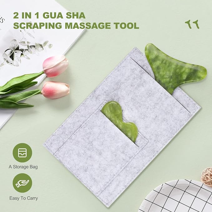 Jade Stone Gua Sha Massage Tool Set Larger Guasha Board - Image 7