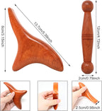 Honbay 2PCS Reflexology Tools Wood Body Massage Tools Triangle Massager Wooden - Image 2