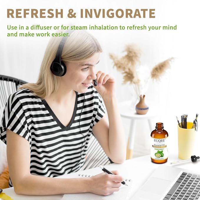 EUQEE Bergamot Essential Oil 118ml Pure Bergamot Oil - Image 4