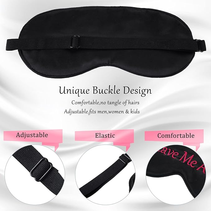Geyoga 4 Pieces Funny Eye Mask for Sleep Soft Satin Blocking Blindfold - Image 3