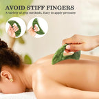 2 PCS Jade Stone Gua Sha Massage Tool, Large Guasha Muscle Scraper Tools Set - Image 5