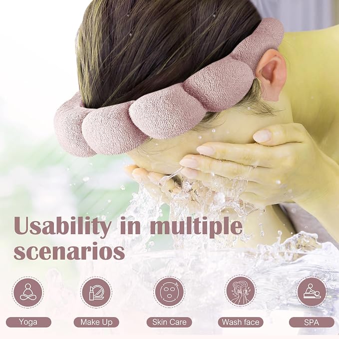 Ztomine Spa Headbands for Washing Face or Facial, Terry Cloth Headband Wash - Image 2