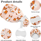 Adjustable Brown Dachshund Dog Blue Surgical Scrub Cap - Image 4