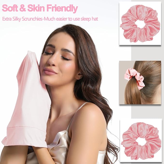 Satin Bonnet for Sleeping Night Cap, Adjustable Satin Lined Silk Bonnets Sleep - Image 8