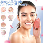 Silicone Back/Body/Face Scrubber & Soft Bath Glove Set 4PCS, Gentle Exfoliating - Image 7