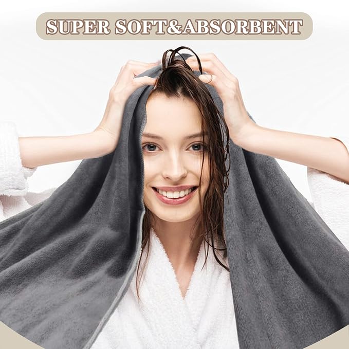 SUNLAND Microfiber Hair Towels Anti Frizz Hair Drying Towel Super Absorbent - Image 5