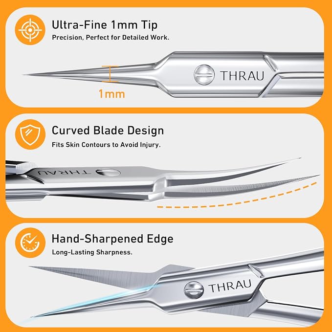 THRAU Cuticle Scissors Extra Fine - Image 4