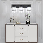 Aipsun Black Vanity Light Bathroom Lighting Fixtures 3 Light Crystal Modern - Image 4