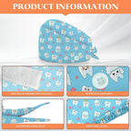 Adjustable Scrub Cap with Buttons & Sweatband, Working Hat with Elastic Tie Back - Image 2