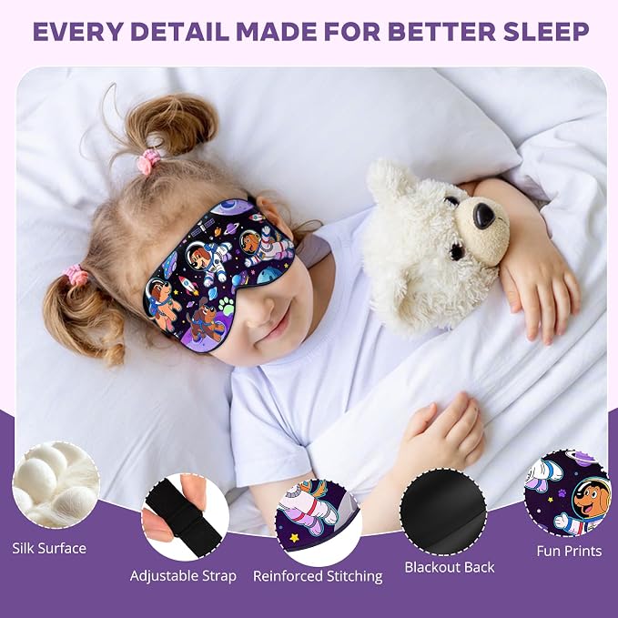 Kids Silk Sleep Mask: 100% Mulberry Silk Eye Mask - Image 2