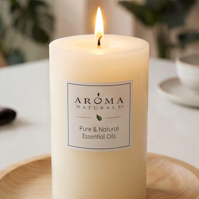 Aroma Naturals Orange, Clove and Cinnamon Essential Oil Scented Pillar Candle - Image 4