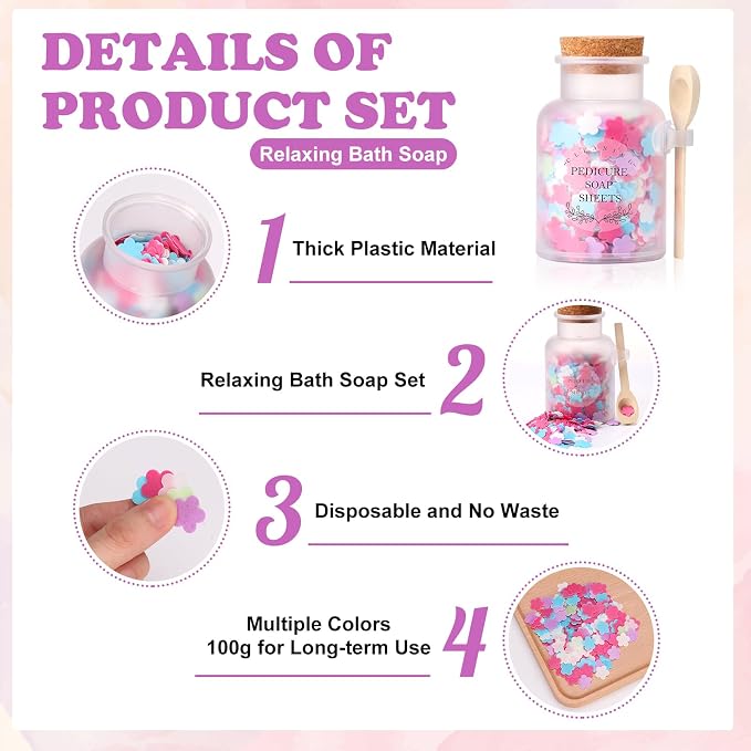DOSTATNI Pedicure Soap Flowers Pedicure Foot Spa Tablets 10 Oz Plastic Bath - Image 3