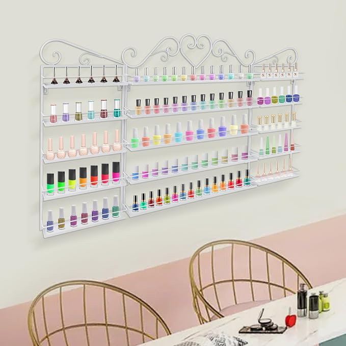 Nail Polish Rack Wall Mounted, Metal Nail Polish Storage Holder - Image 8
