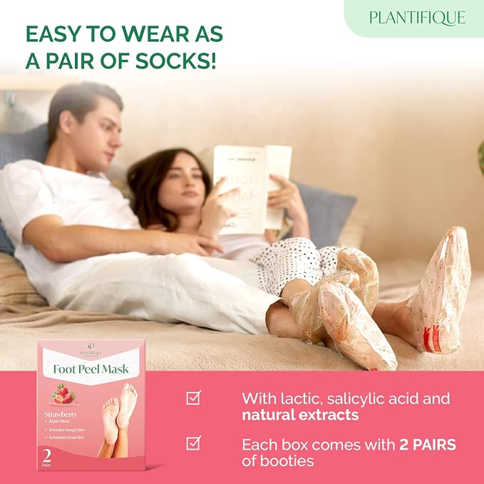 PLANTIFIQUE Foot Peeling Mask 2 Pack | Dermatologically Tested Repairs Heels & - Image 5