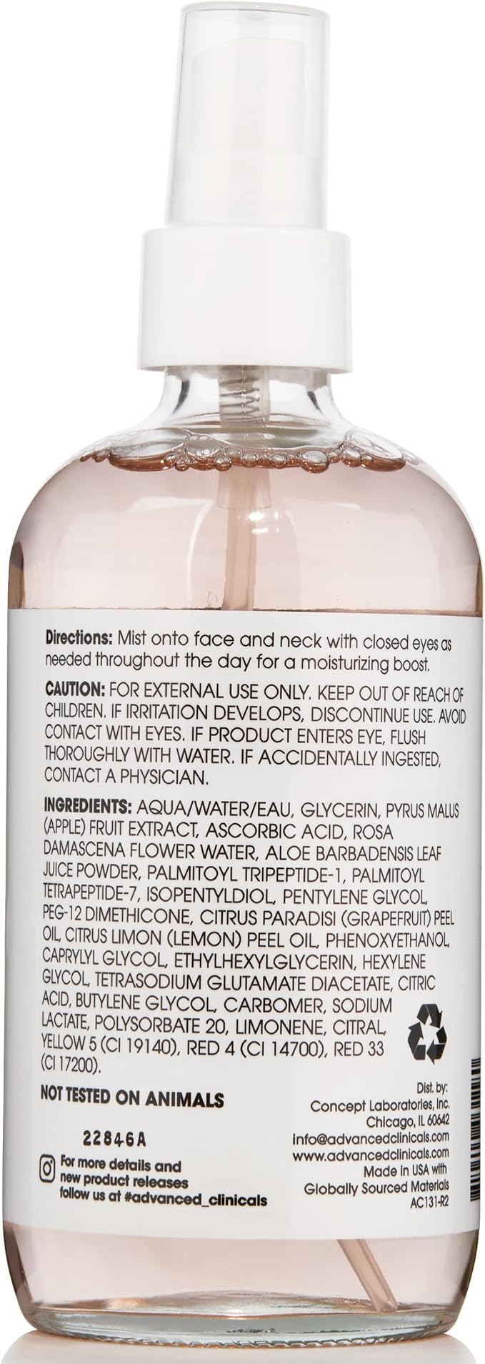 Advanced Clinicals Vitamin C Face Toner + Ferulic Acid & Rosewater, Antioxidant - Image 9