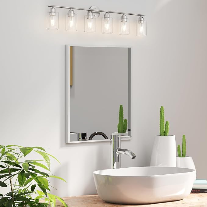 Espird Bathroom Vanity Light Fixtures Brushed Nickel, 6 Lights Bathroom Over - Image 7