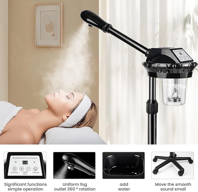 Professional Face Steamer, Adjustable Height and Angle, Facial Steamer Clean - Image 3