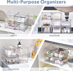 Plastic Drawers Storage, 8 Pack Clear Stackable Storage Drawers, Acrylic - Image 5