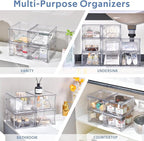 Plastic Drawers Storage, 4 Pack Clear Stackable Storage Drawers, Acrylic - Image 5