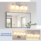 PARTPHONER 4-Light Brushed Nickel Bathroom Light Fixtures, Modern Vanity Light - Image 4