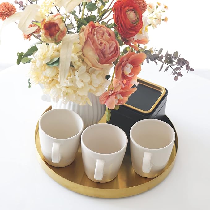 FREELOVE Metal Round Decorative Tray, Perfume Jewelry Candle Organizer - Image 5
