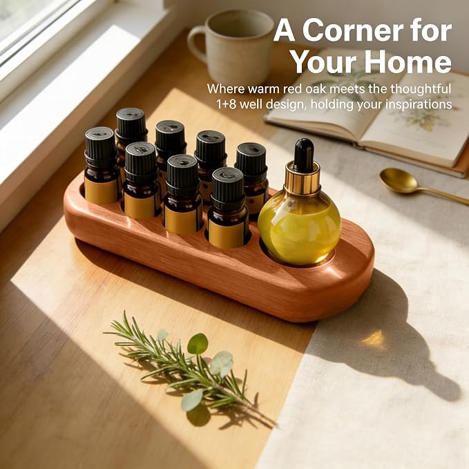 VolksRose 5~100ml 9 Holder Wooden Essential Oil Organizer - Image 9