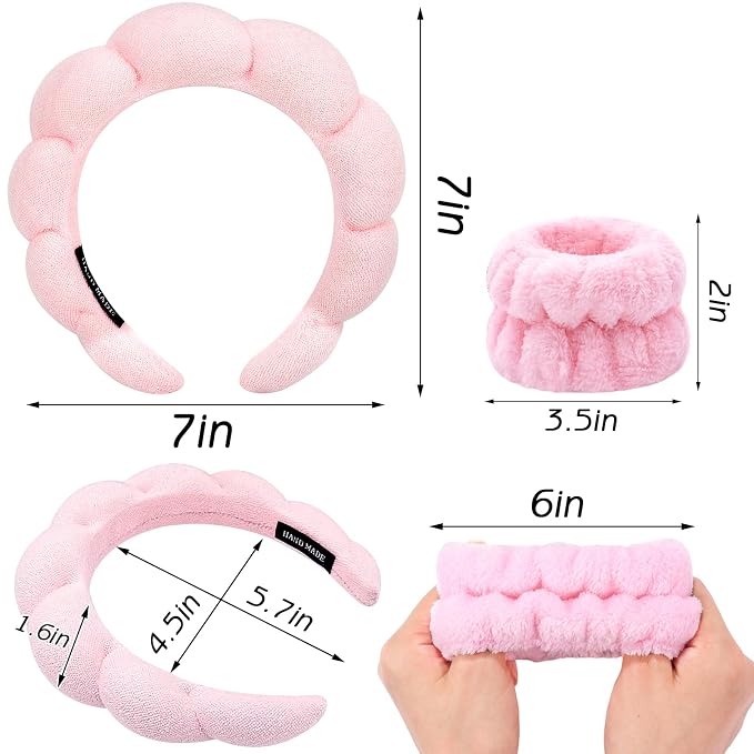 Zkptops Spa Headband for Washing Face Wristband Sponge Makeup Skincare Headband - Image 6