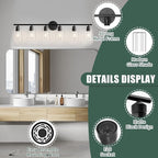 Espird 6 Lights Bathroom Vanity Light Fixtures Matte Black, Rustic Farmhouse - Image 3