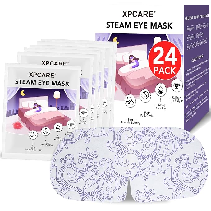 XPCARE 24 Pack Steam Eye Masks for Dry Eyes, Self Heated Steam Warm Eye Mask by XPCARE