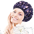4 PCS Shower Cap for Women, Elastic and Reusable Bath Caps, Double Layers - Image 2