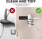 YUET Hair Dryer Holder Hairdryer Station Wall Mounted Shelf Bracket - Image 9