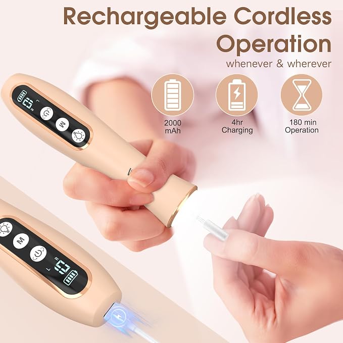 Professional Manicure Pedicure Kit, Cordless Electric Nail Drill - Image 6