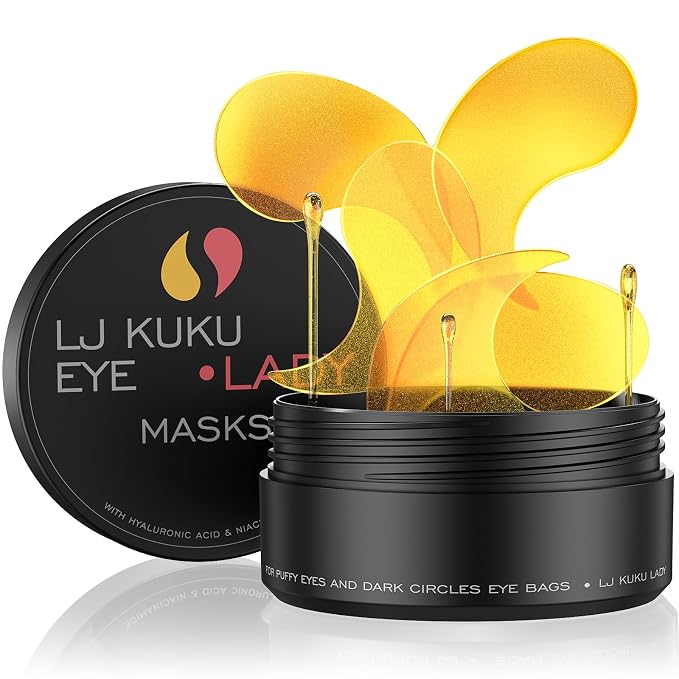 Under Eye Patches Gold Essence Hydrogel Eye Masks by LJ+KuKu+Lady