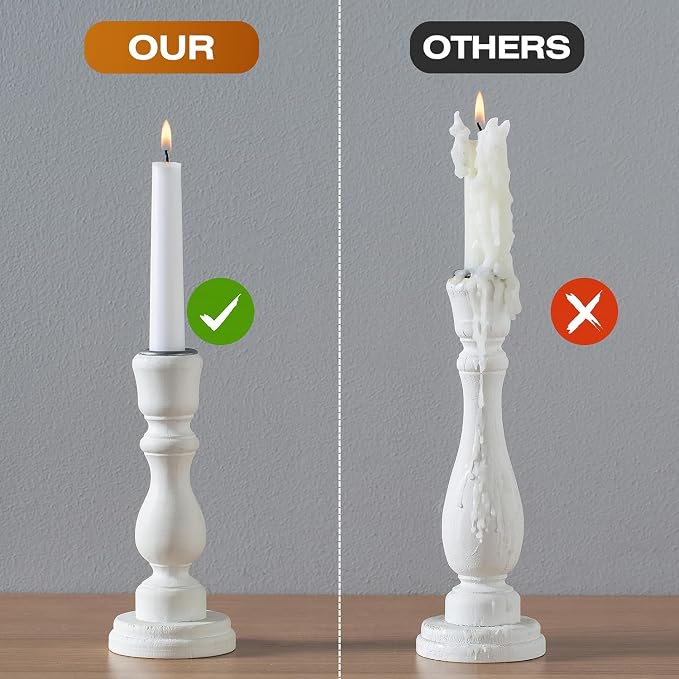 WPONSZU 16 Pack White Taper Candles, 7-8 Hours Burn Time, Smokeless and Dripless - Image 7