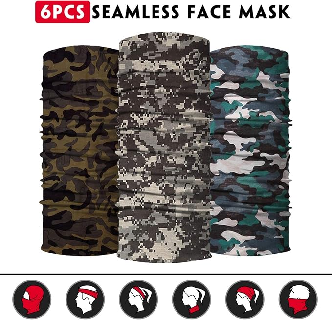 Venswell Neck Gaiter Face Mask Men Women, Seamless Bandana Rave Face Cover - Image 4