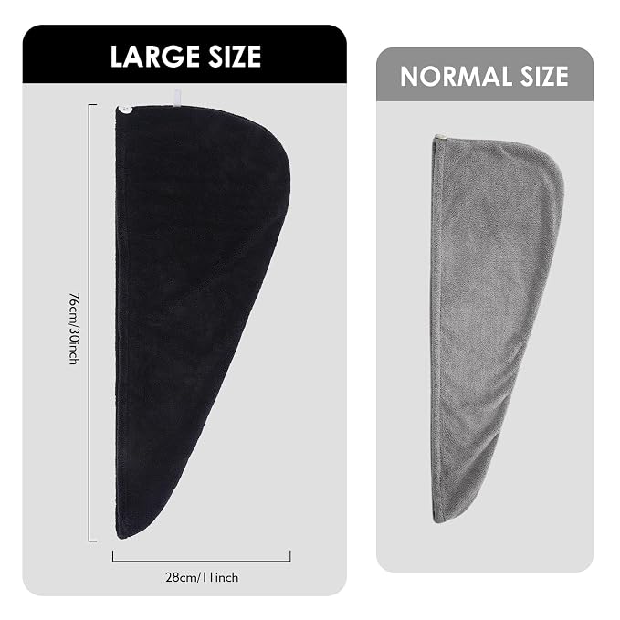 SINLAND Microfiber Hair Drying Cap Hair Towel Turban Twist - Image 2