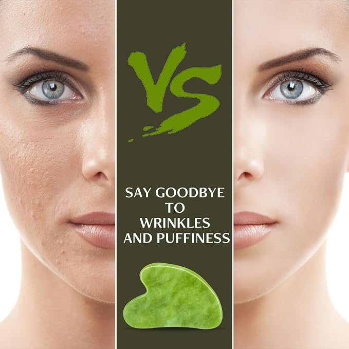 Disemot Gua Sha Facial Tools, Natural Anti-Aging Jade Beauty Skin-Care Tool - Image 5