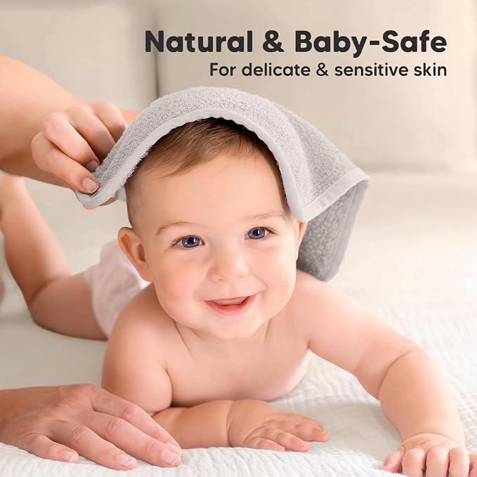 6-Pack Baby Washcloths – Soft Absorbent Viscose from Bamboo Washcloths - Image 5