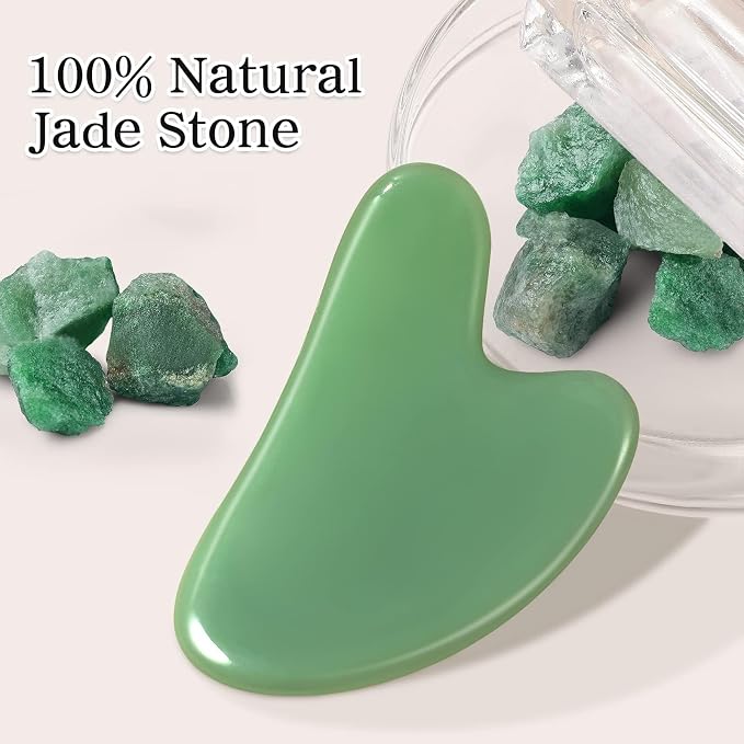 2 Pack Gua Sha Facial Tools, Gua Sha Jade Stone Gua Sha Massage Tool, Guasha - Image 4