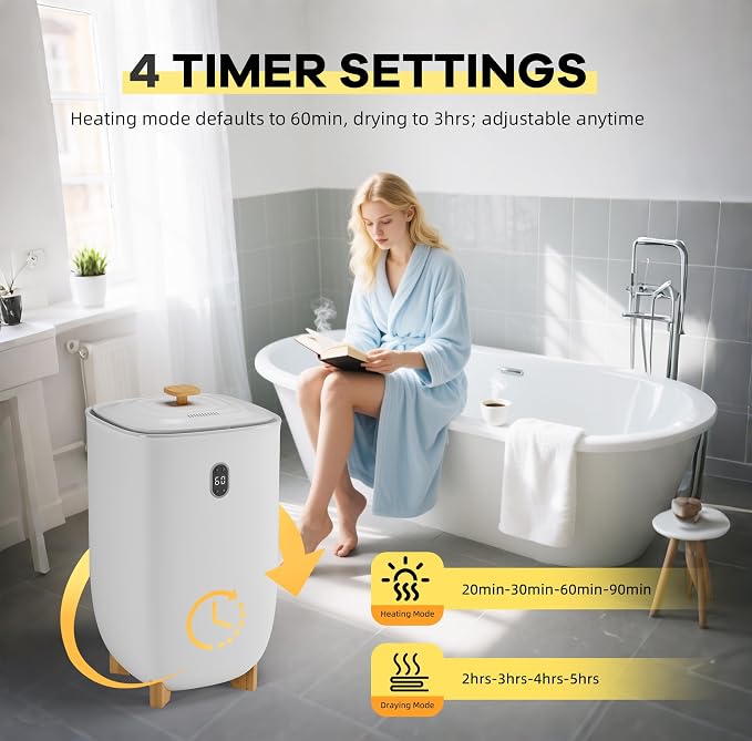 GarveeLife 35L Towel Warmer Bucket, Large Capacity Hot Air Towel Dryer & - Image 3