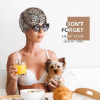 INNELO Luxury Shower Cap for Women Reusable Waterproof, Double Layered Shower - Image 6